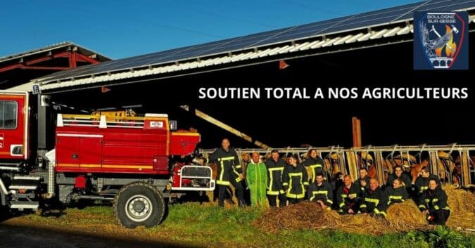 Le soutien inconditionnel des sapeurs-pompiers de Boulogne aux agriculteurs.