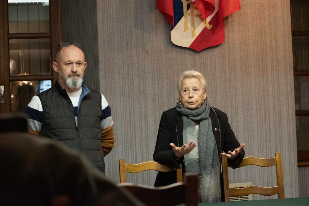 Jean-Marc Decap, président de l'Amicale de Pêche, et Mme Chantal Millet, maire de Saint Marcet, à l'AG de l'association.