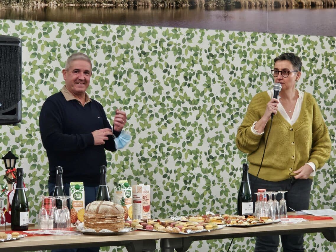 La cérémonie des voeux à l'Ehpad de Boulogne, avec le maire et président du conseil d'administration Alain Boubée et la directrice Pauline Moury.