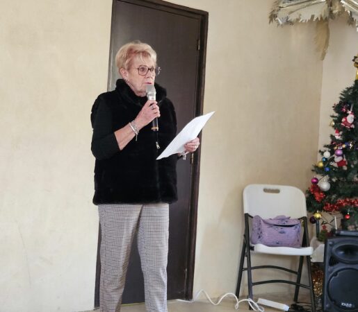 Pendant la cérémonie des voeux à Aurignac, les associations locales ont assuré le show. (Christiane Figarol des Amis de la Lecture)