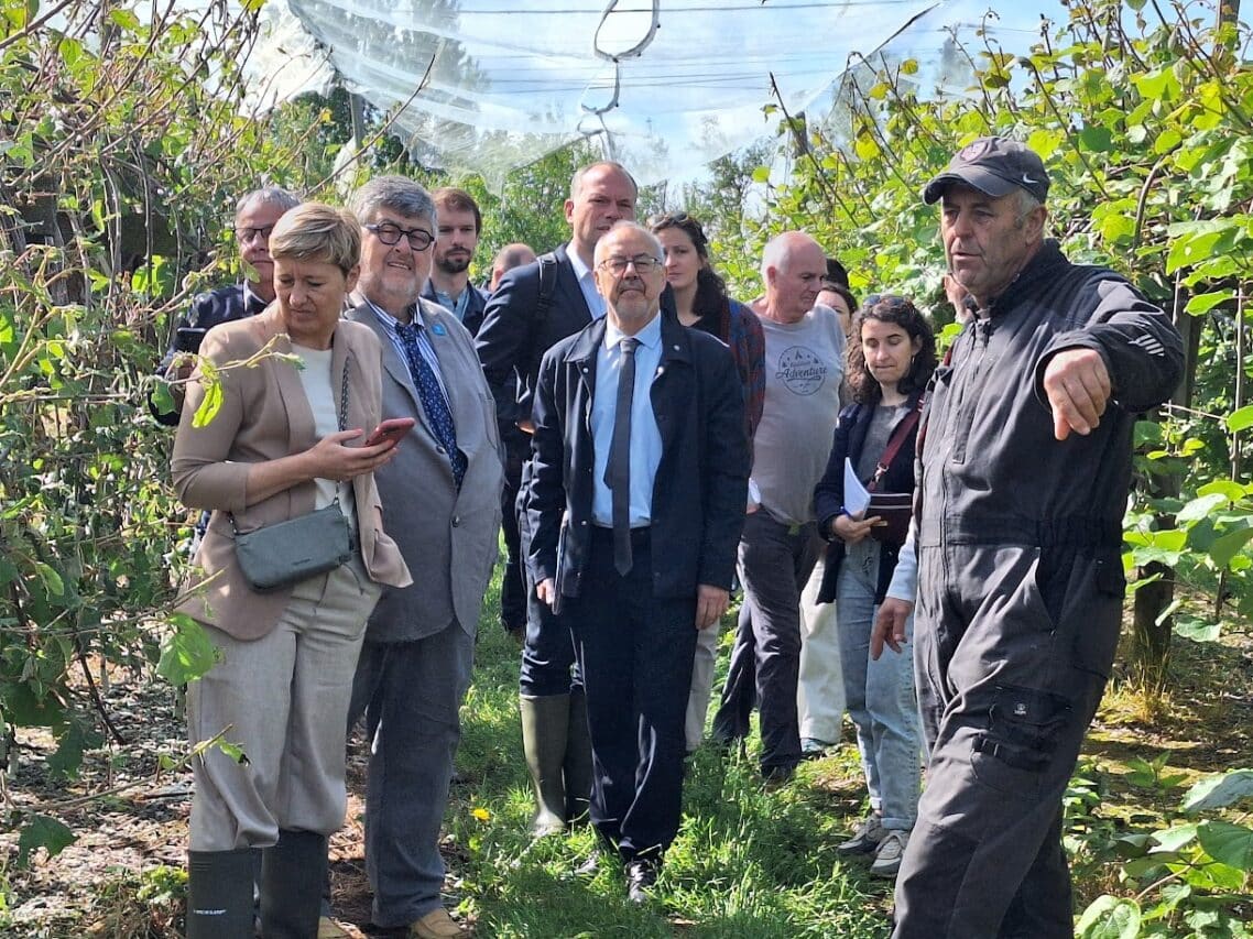 Le sous-préfet a découvert sur place les dégâts causés par la grêle