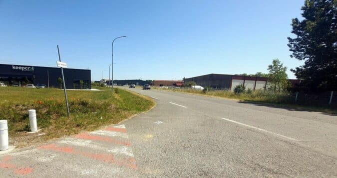 La RD 627 entre les 2 giratoires