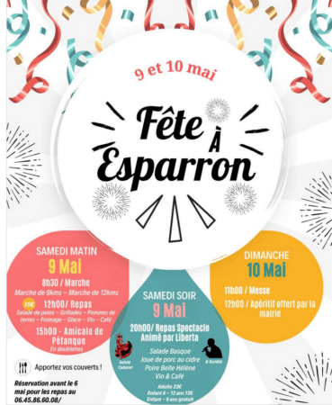 Deux jours de fête à Esparron, à vos agendas.