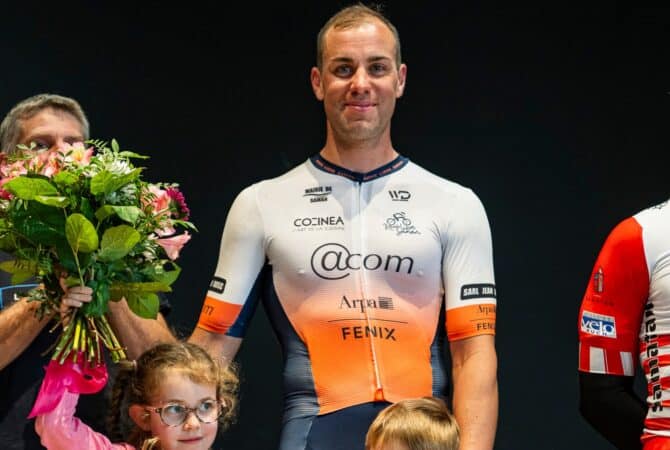 Un Samanais vainqueur de la Boucle des coteaux du Comminges, Sébastien Duffo sur la 1ère marche.