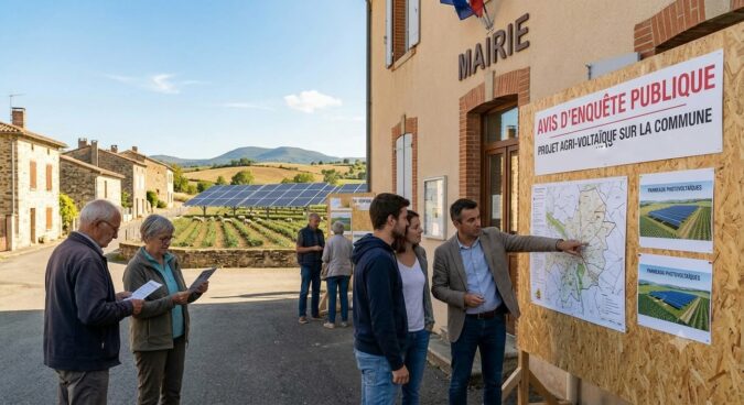 La population peut donner son avis sur un projet agrivoltaïque, via une enquête publique.