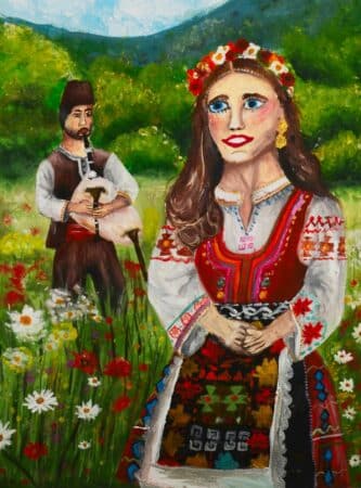 Yulia Veselinova, 11 ans, de Bulgarie, remporte le 2ème prix de la Biennale internationale de peinture d'enfants, à Saint-Frajou.
