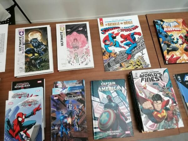La sélection de comics préparée par le Vent des Mots pour la conférence de Vincent Talavera.