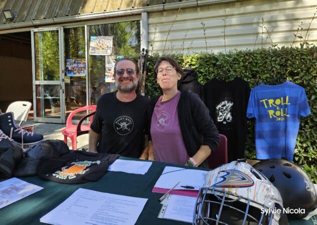 Roller's Gang était au forum des associations d'Aurignac pour présenter son activité de glisse (ici Julien Gourdin président et Carine Hyvernat secrétaire).